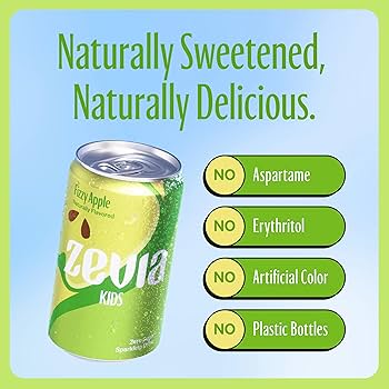 Amazon.com : Zevia Kids, Fizzy Apple, 7.5 Ounce Cans (Pack